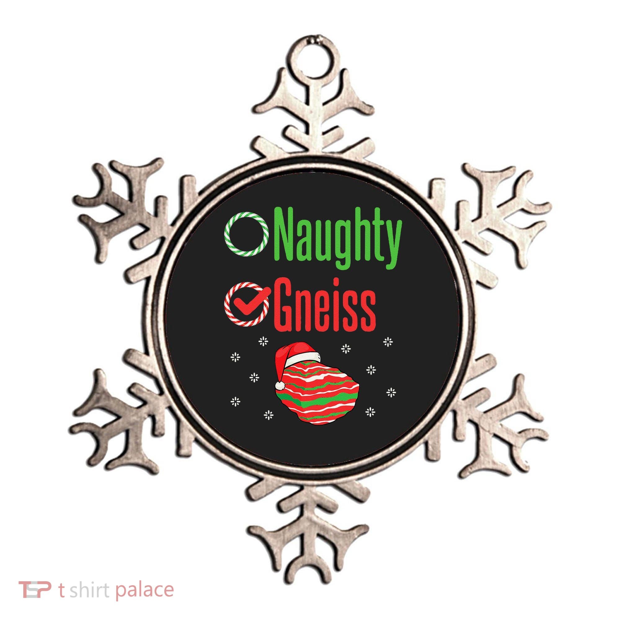 Geology Christmas Naughty Gneiss Rock Collector Ornament