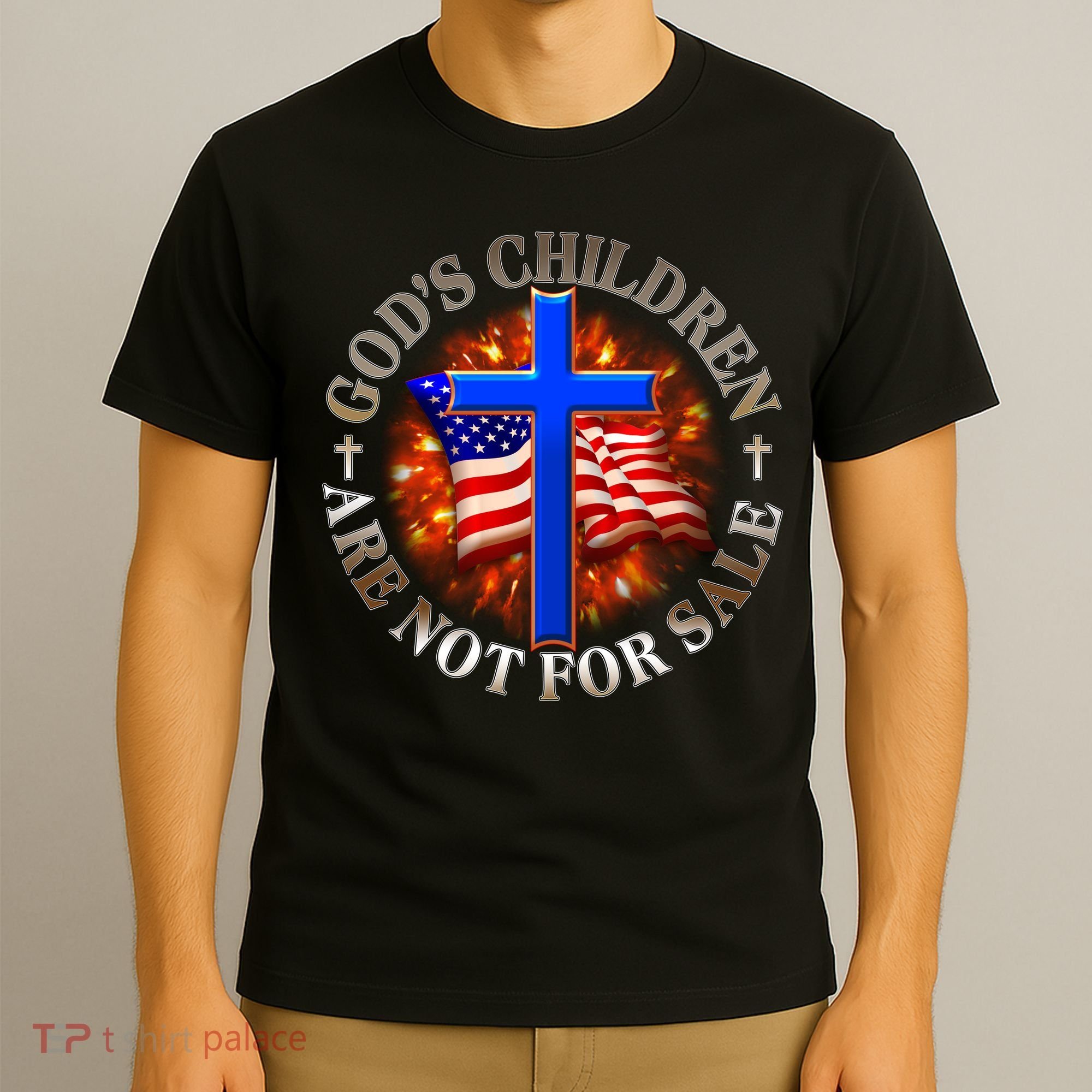 Gods Children Not Are For Sale American USA Flag T-Shirt