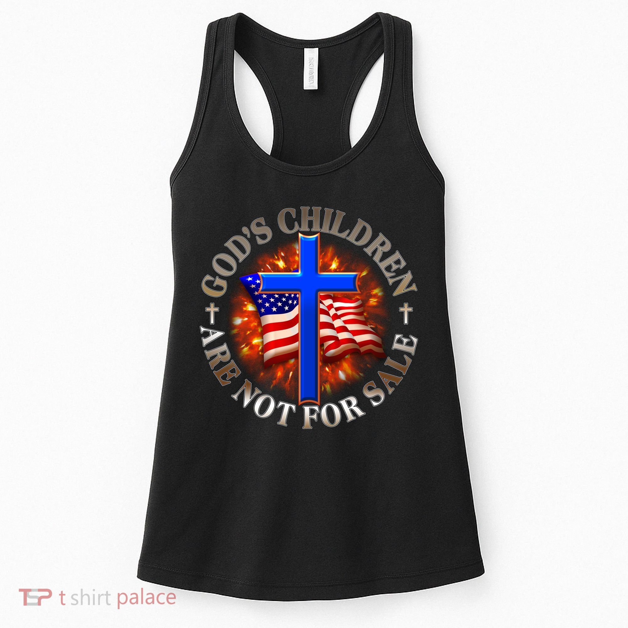 Gods Children Not Are For Sale American USA Flag Women's Tank Top
