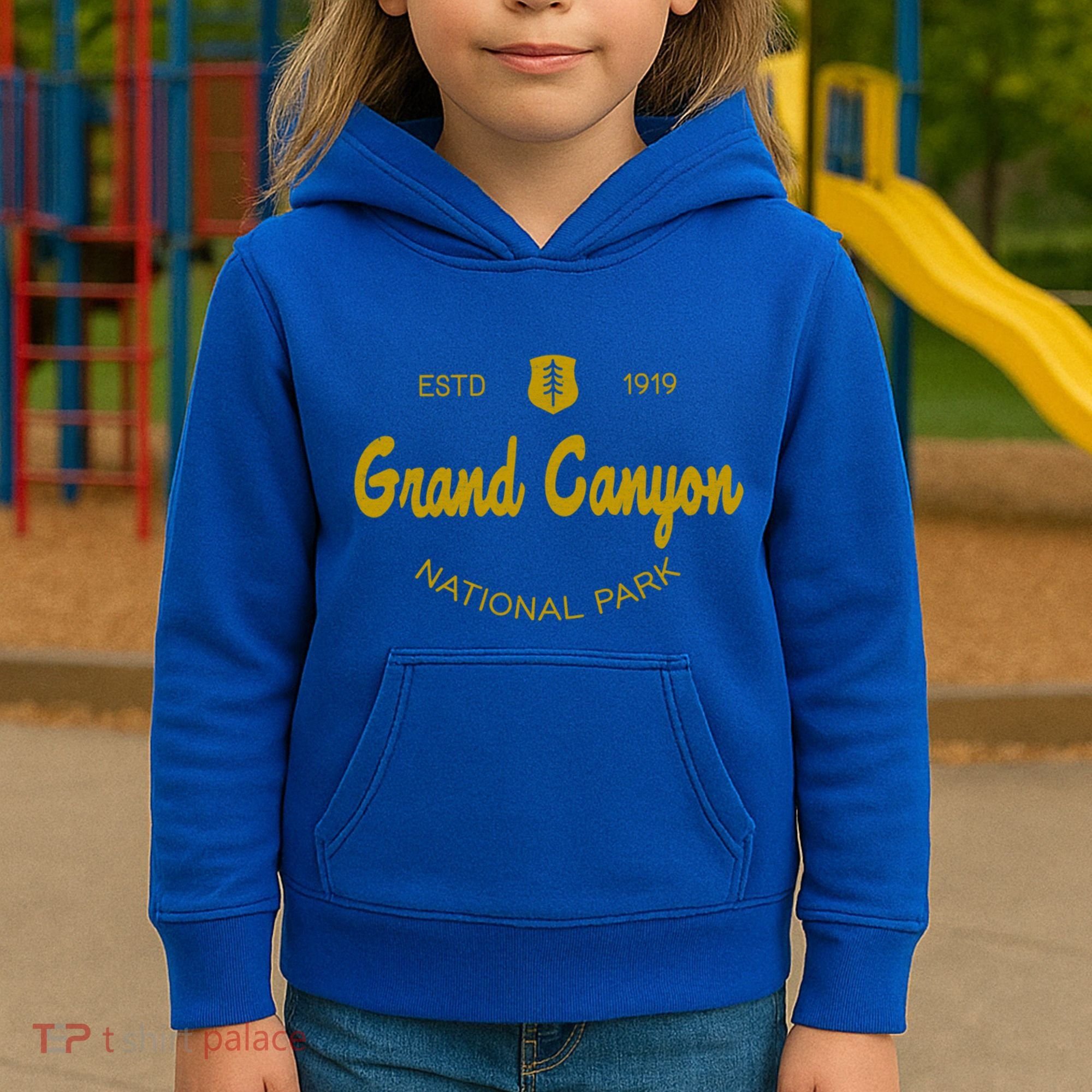 Grand Canyon National Park Classic Script Style Text Funny Gift Kids Hoodie