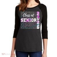 Graduation Class Of 2026 Senior Grad Women's Tri-Blend 3/4-Sleeve Raglan Shirt thumb 2