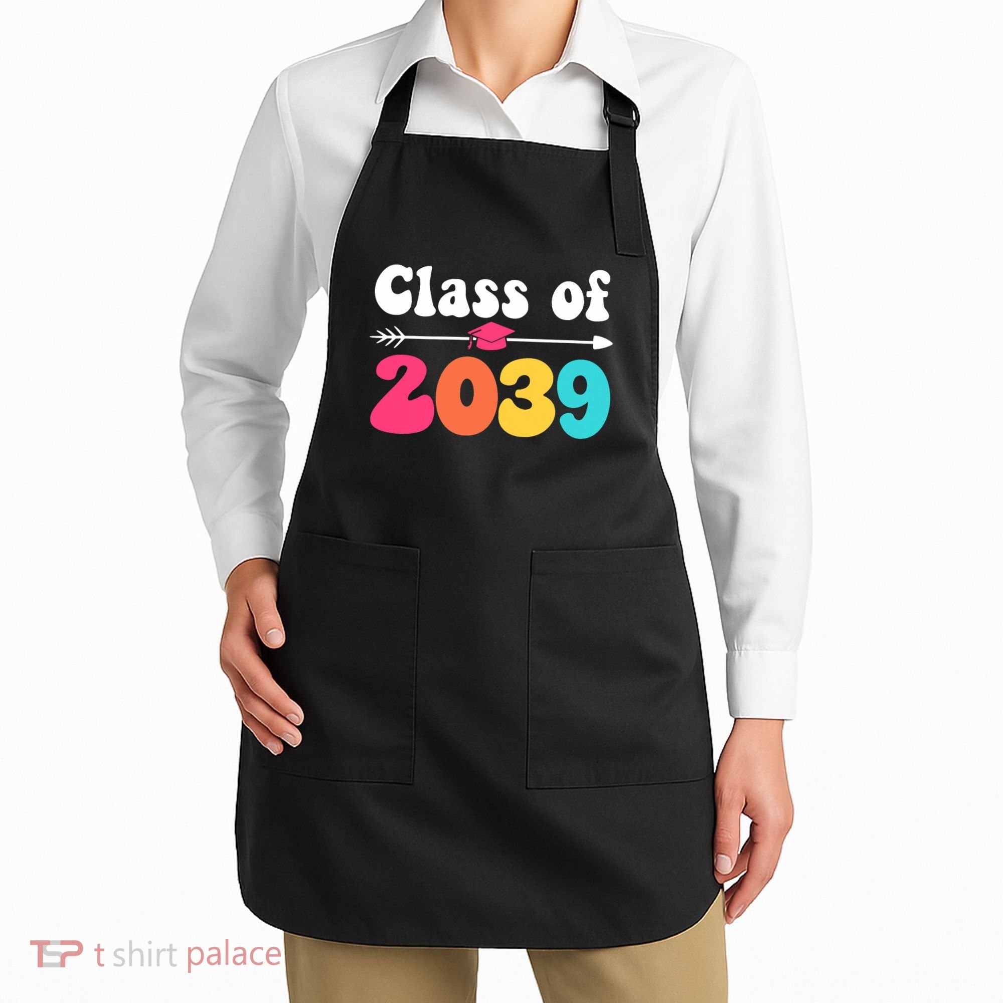 Groovy Class Of 2039 Graduation Senior 2039 Apron