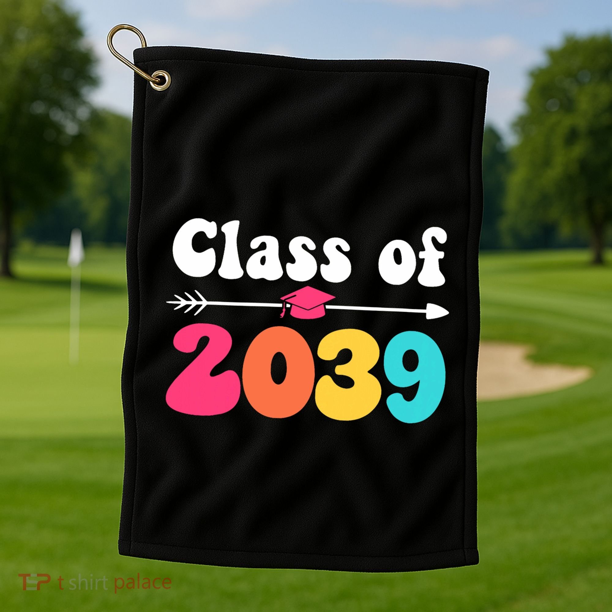 Groovy Class Of 2039 Graduation Senior 2039 Golf Towel
