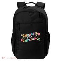 Groovy Compassion Over Compliance ABA Therapy BCBA Therapist Backpack thumb 0