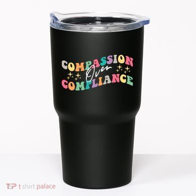 Groovy Compassion Over Compliance ABA Therapy BCBA Therapist Tumbler
