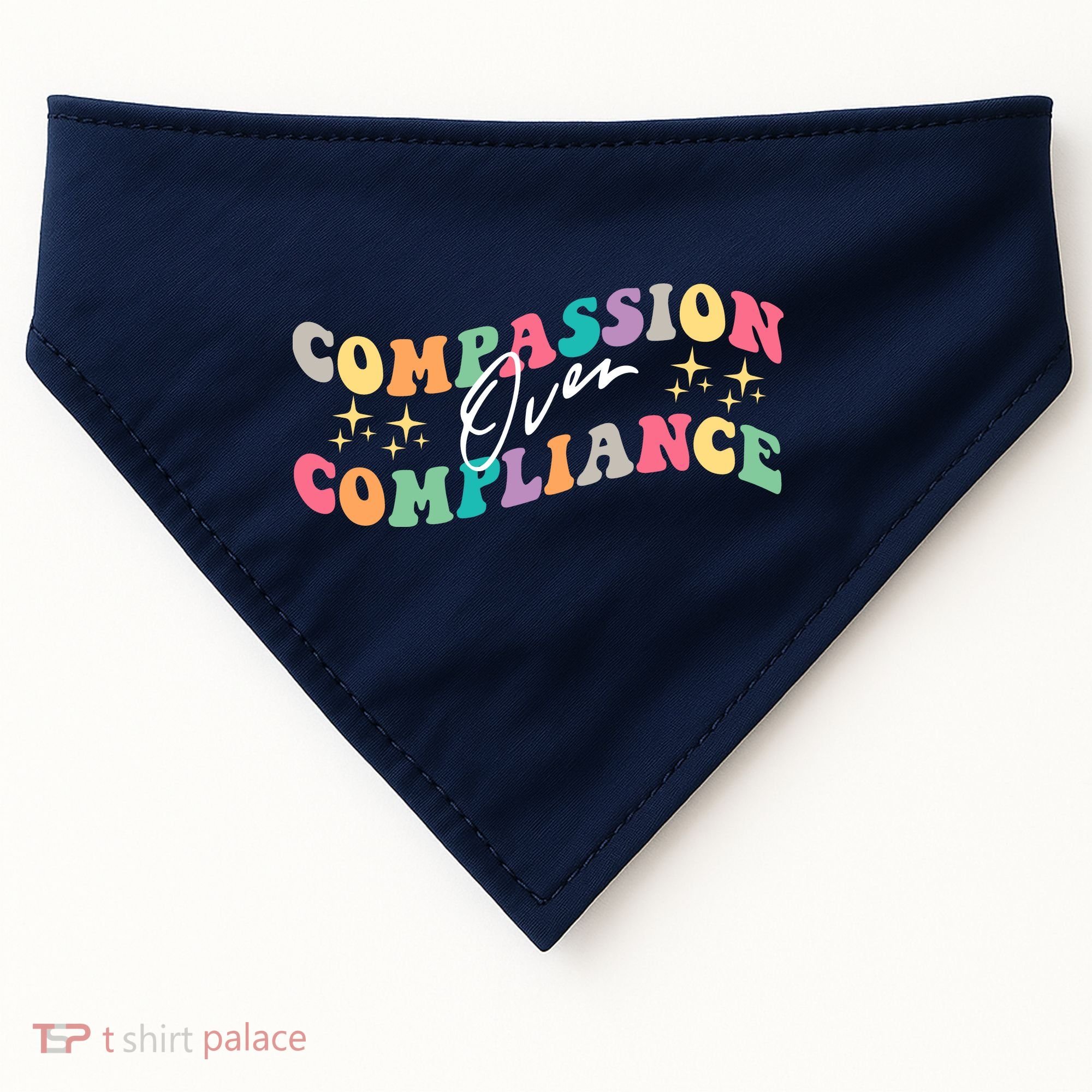 Groovy Compassion Over Compliance ABA Therapy BCBA Therapist USA-Made Doggie Bandana