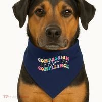 Groovy Compassion Over Compliance ABA Therapy BCBA Therapist USA-Made Doggie Bandana thumb 1