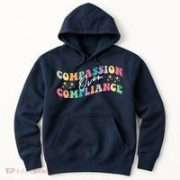 Groovy Compassion Over Compliance ABA Therapy BCBA Therapist Hoodie thumb 0