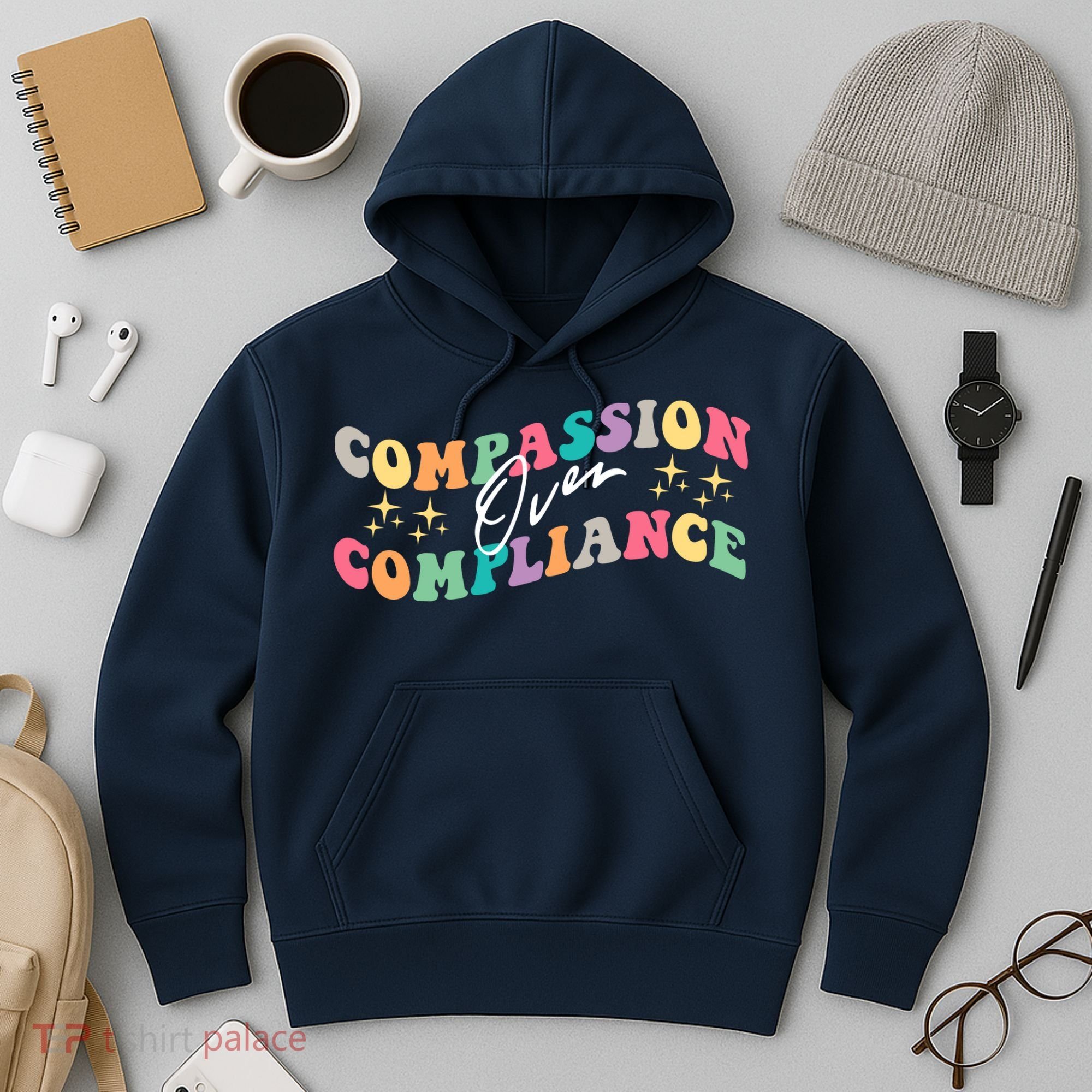Groovy Compassion Over Compliance ABA Therapy BCBA Therapist Hoodie