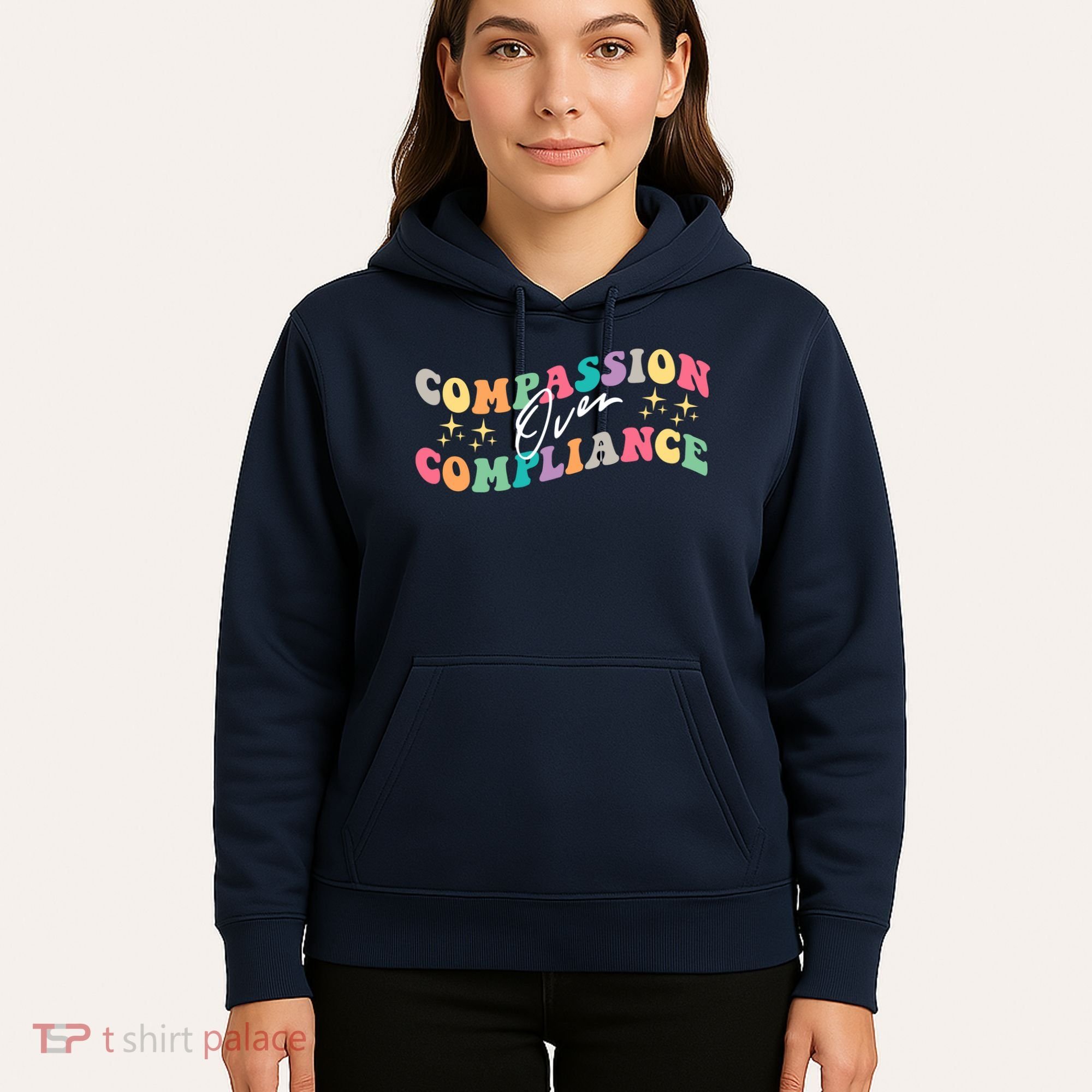 Groovy Compassion Over Compliance ABA Therapy BCBA Therapist Hoodie