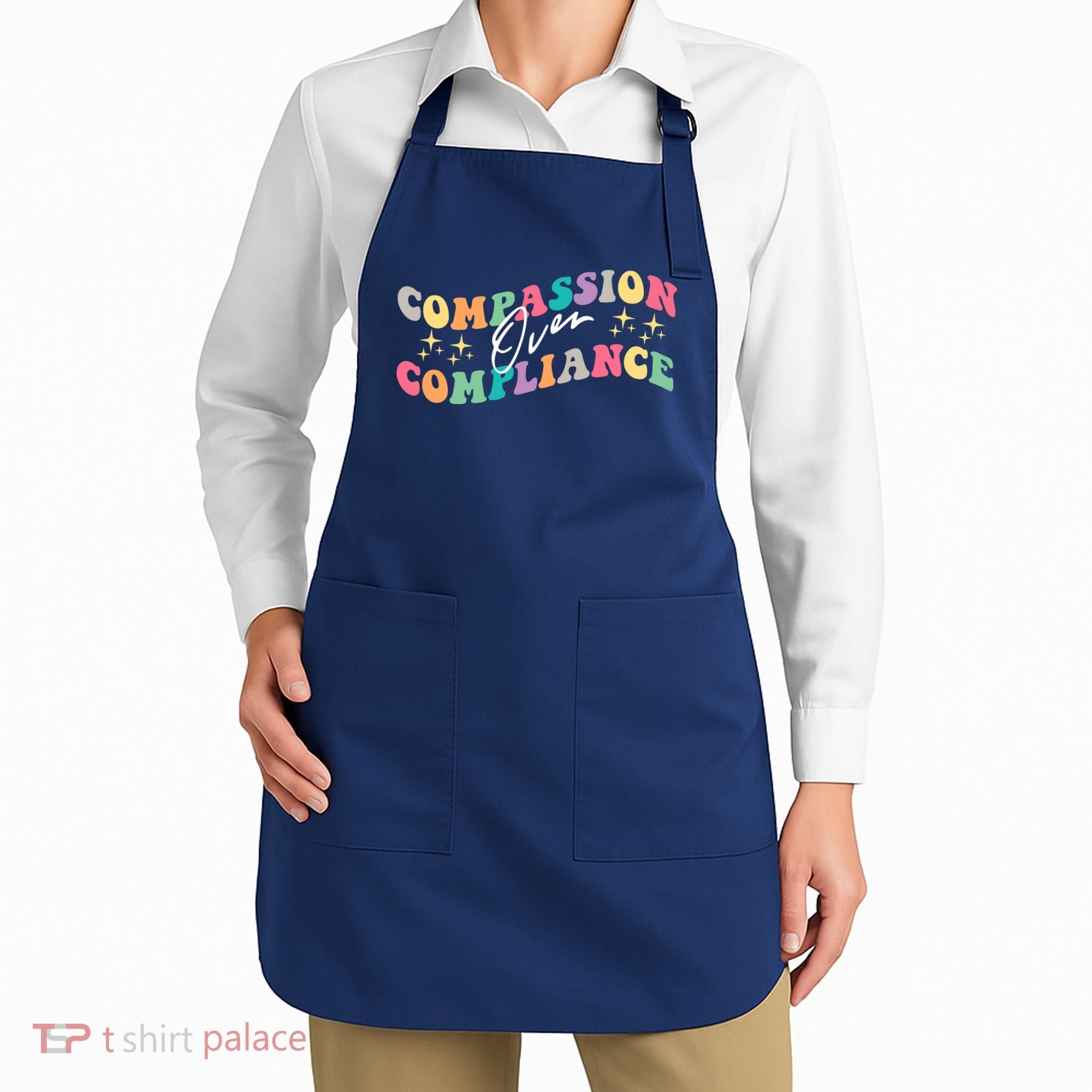 Groovy Compassion Over Compliance ABA Therapy BCBA Therapist Apron