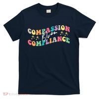 Groovy Compassion Over Compliance ABA Therapy BCBA Therapist T-Shirt thumb 0