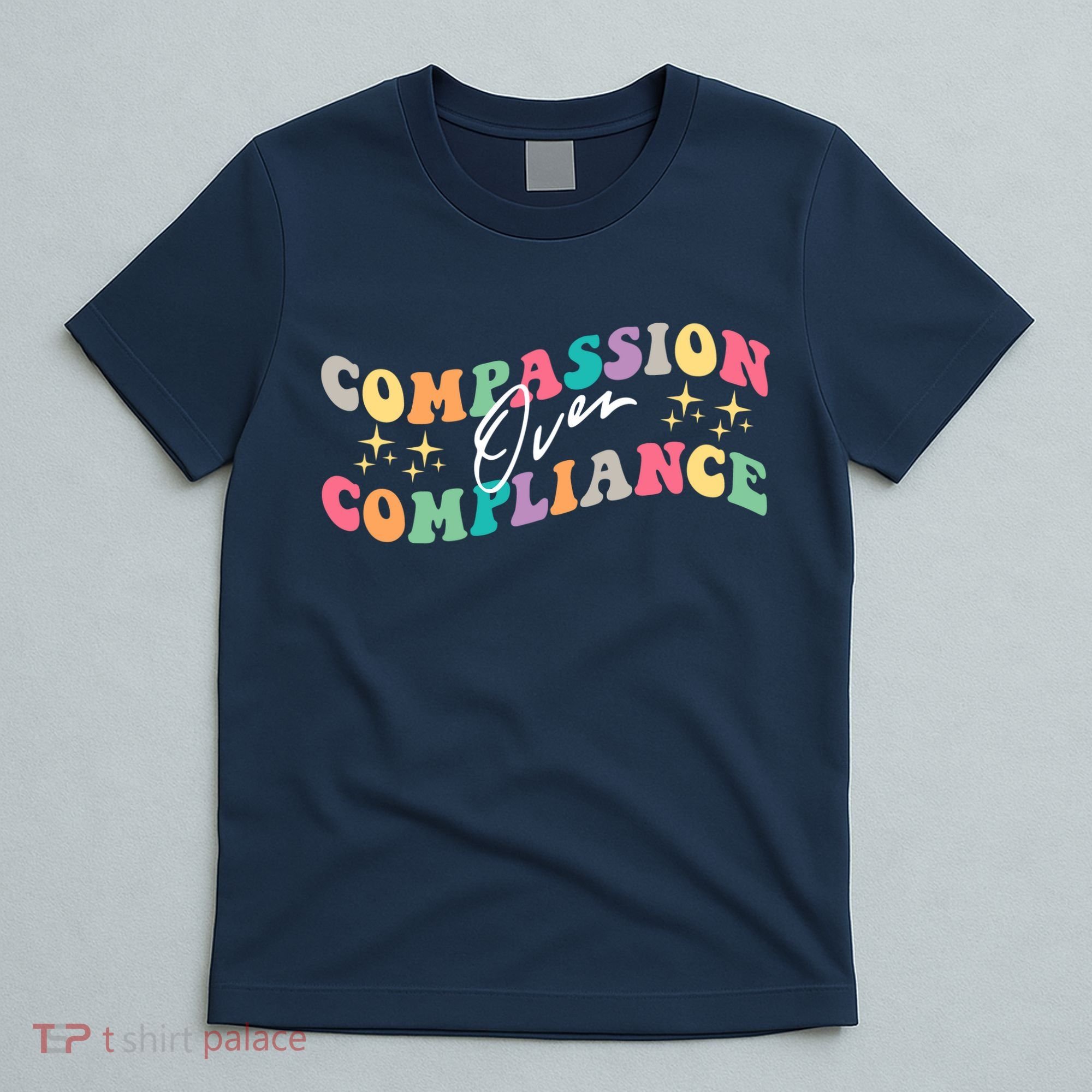 Groovy Compassion Over Compliance ABA Therapy BCBA Therapist T-Shirt