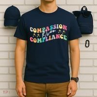 Groovy Compassion Over Compliance ABA Therapy BCBA Therapist T-Shirt thumb 6