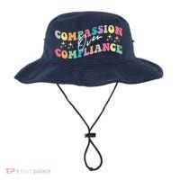 Groovy Compassion Over Compliance ABA Therapy BCBA Therapist Bucket Hat thumb 0