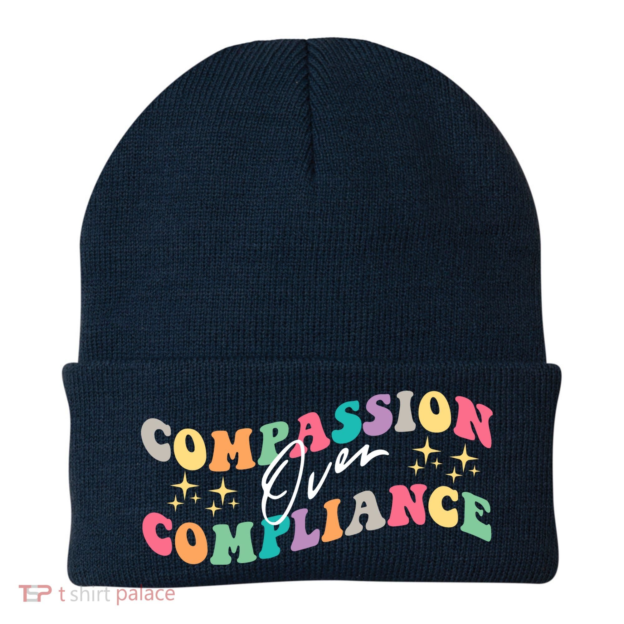 Groovy Compassion Over Compliance ABA Therapy BCBA Therapist Beanie
