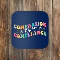 Groovy Compassion Over Compliance ABA Therapy BCBA Therapist Coaster thumb 0