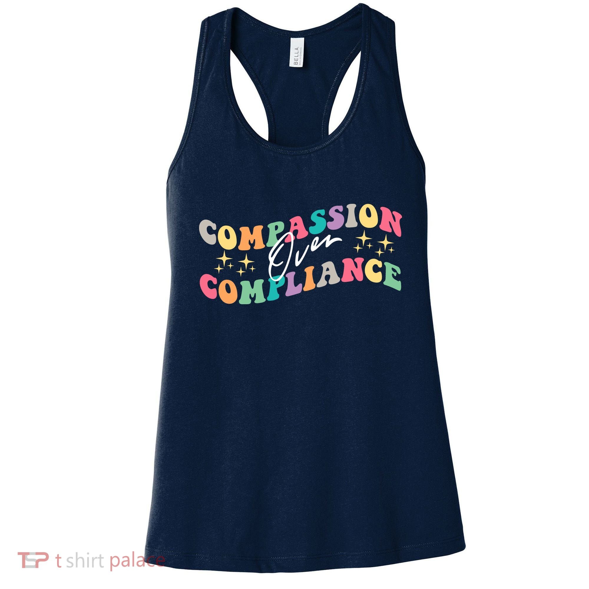 Groovy Compassion Over Compliance ABA Therapy BCBA Therapist Women's Tank Top