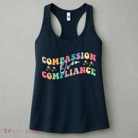 Groovy Compassion Over Compliance ABA Therapy BCBA Therapist Women's Tank Top thumb 3