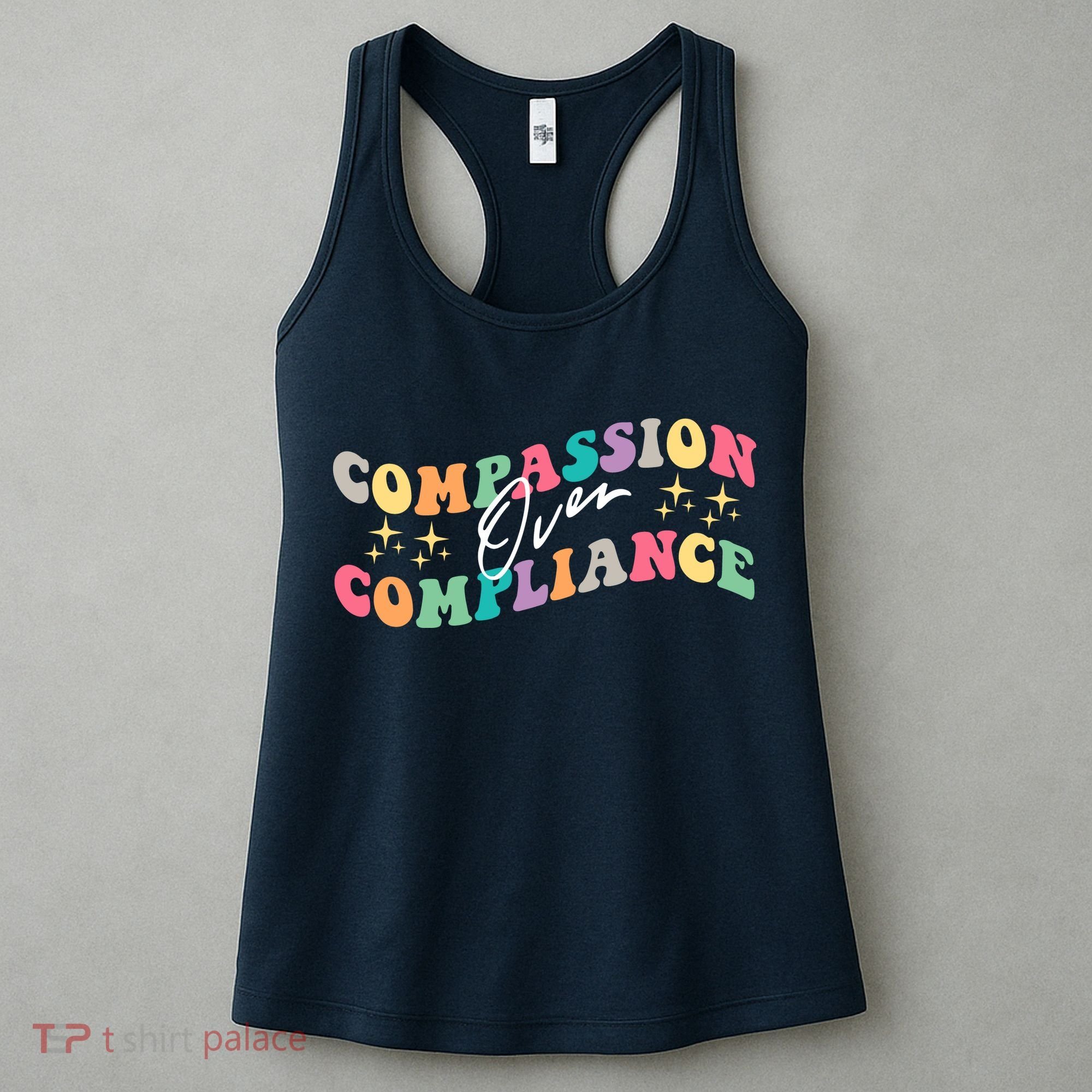 Groovy Compassion Over Compliance ABA Therapy BCBA Therapist Women's Tank Top