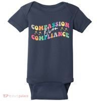Groovy Compassion Over Compliance ABA Therapy BCBA Therapist Baby Bodysuit thumb 0