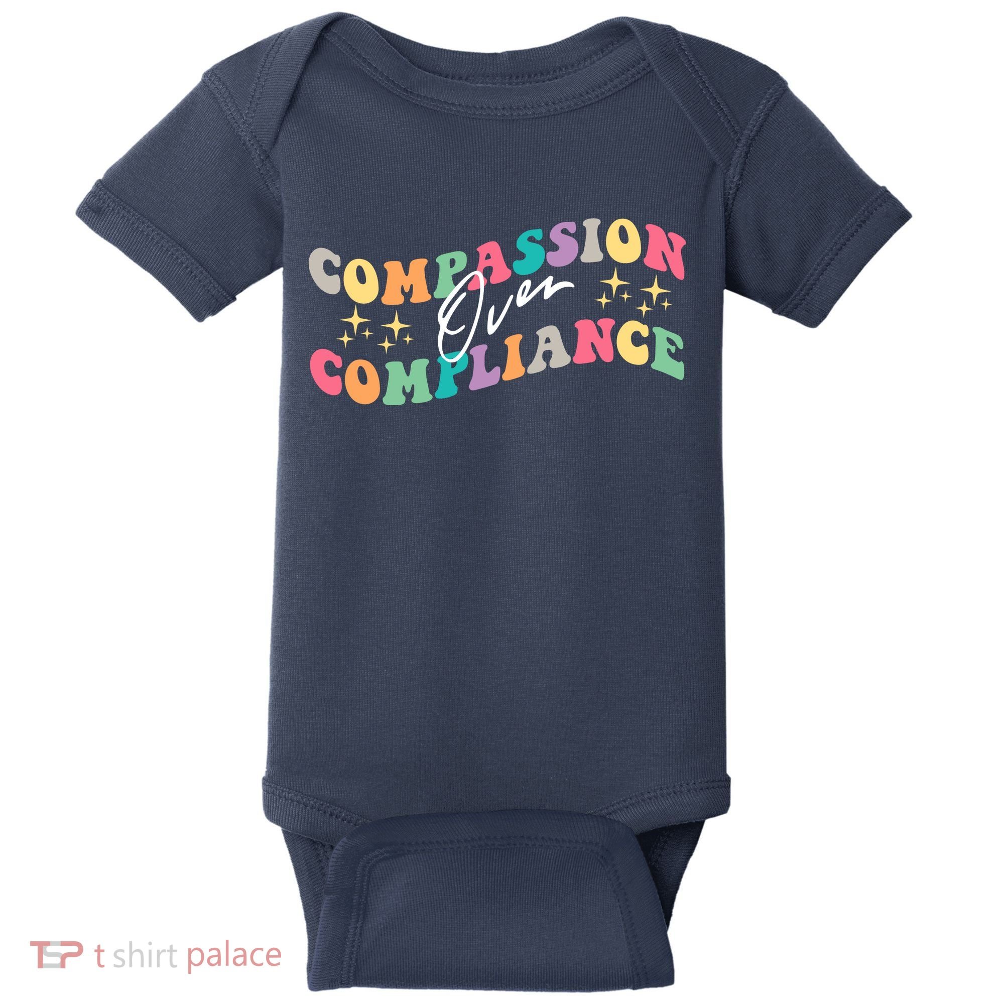 Groovy Compassion Over Compliance ABA Therapy BCBA Therapist Baby Bodysuit