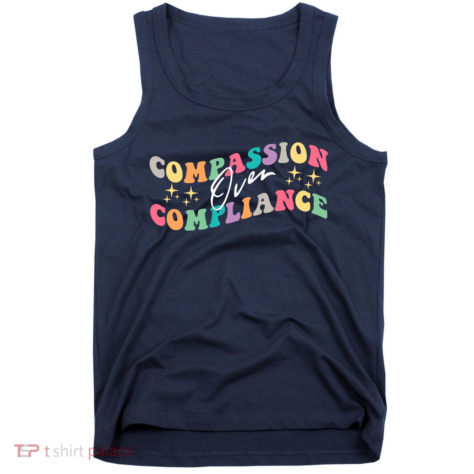 Groovy Compassion Over Compliance ABA Therapy BCBA Therapist Tank Top