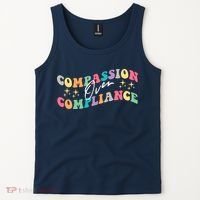 Groovy Compassion Over Compliance ABA Therapy BCBA Therapist Tank Top thumb 2