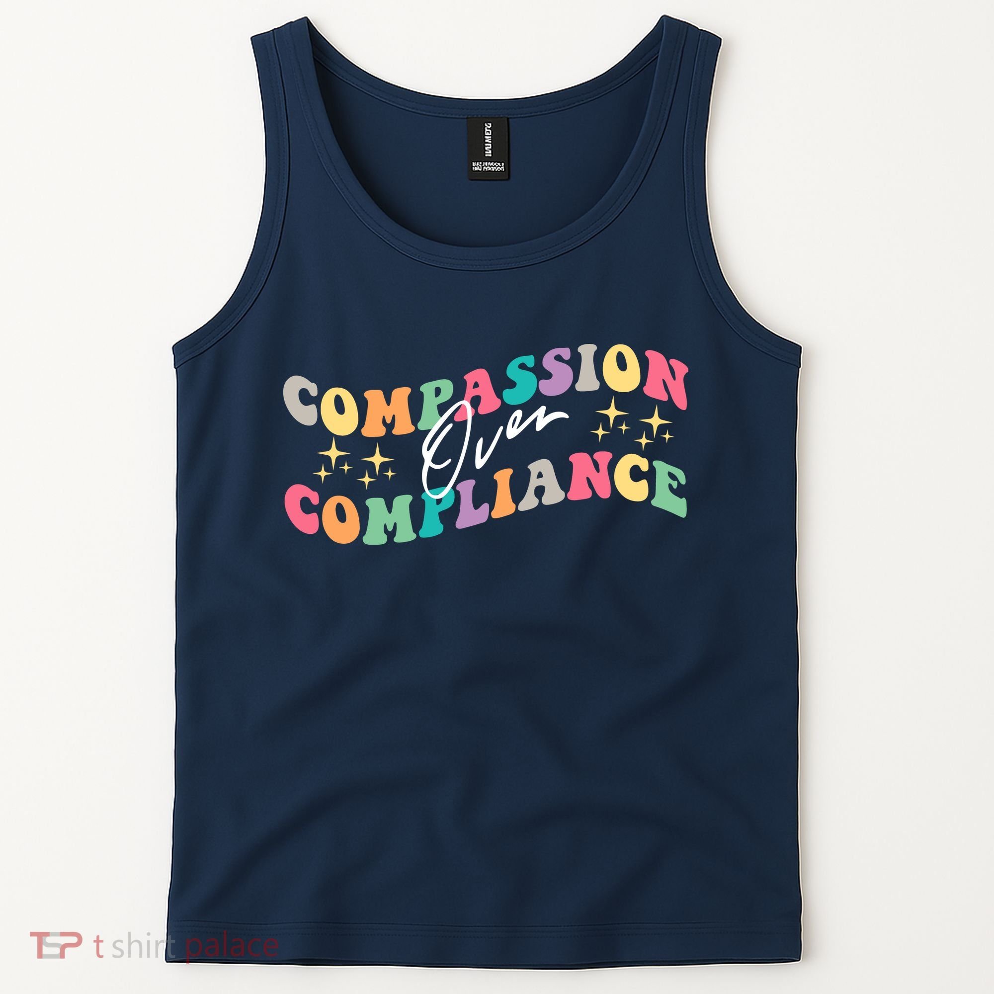 Groovy Compassion Over Compliance ABA Therapy BCBA Therapist Tank Top