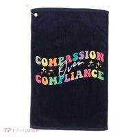 Groovy Compassion Over Compliance ABA Therapy BCBA Therapist Golf Towel thumb 0