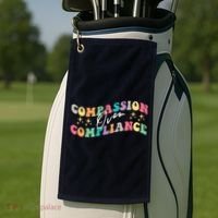 Groovy Compassion Over Compliance ABA Therapy BCBA Therapist Golf Towel thumb 2