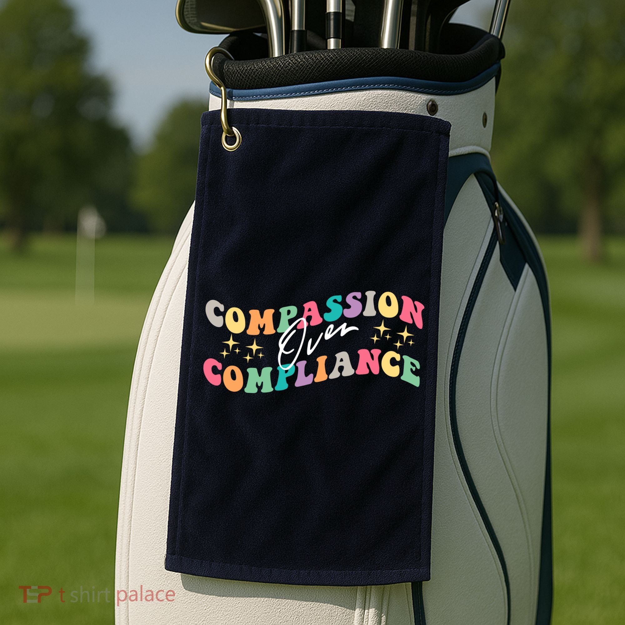 Groovy Compassion Over Compliance ABA Therapy BCBA Therapist Golf Towel