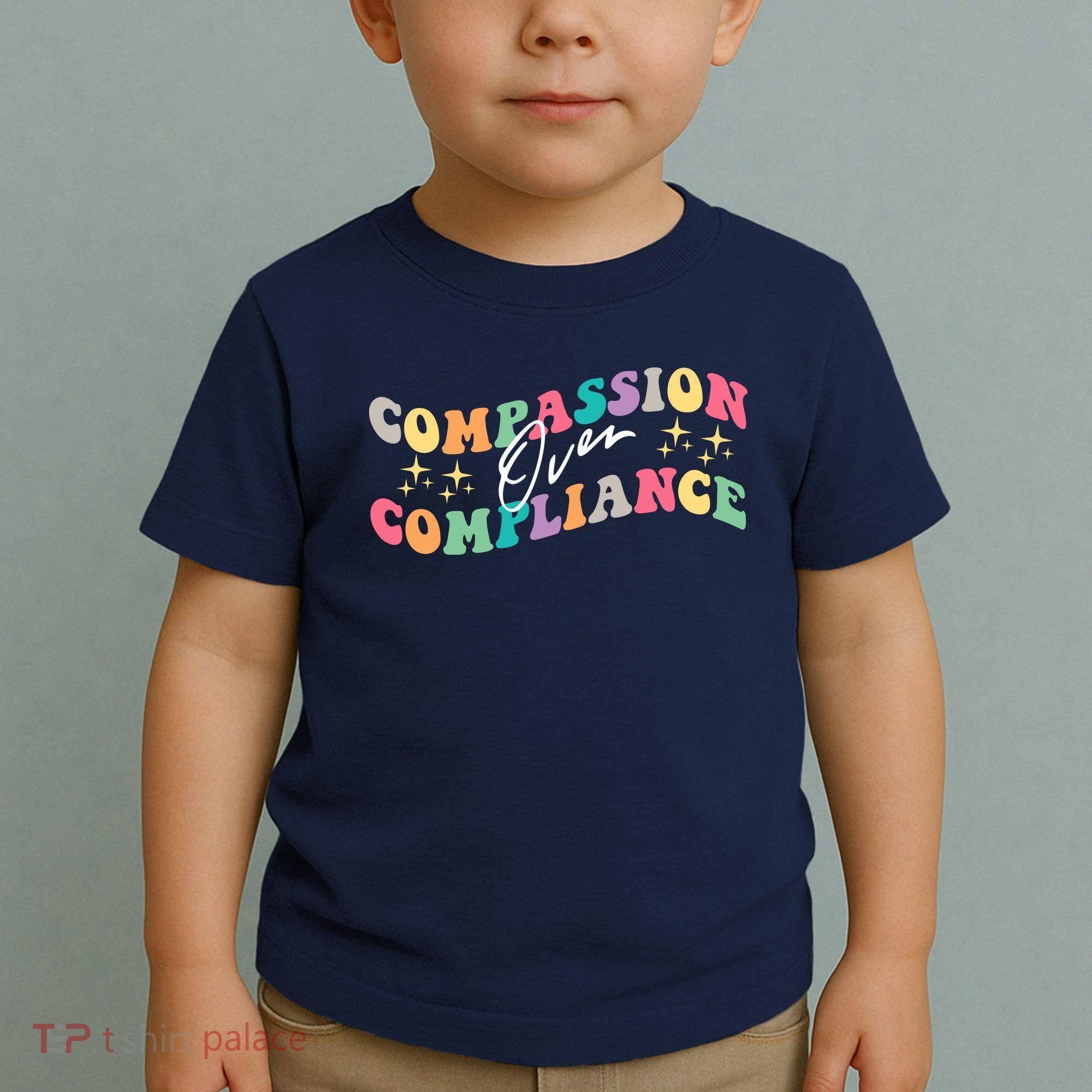 Groovy Compassion Over Compliance ABA Therapy BCBA Therapist Toddler T-Shirt