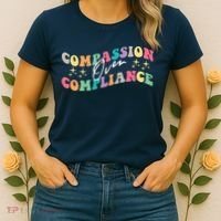 Groovy Compassion Over Compliance ABA Therapy BCBA Therapist Women's T-Shirt thumb 2