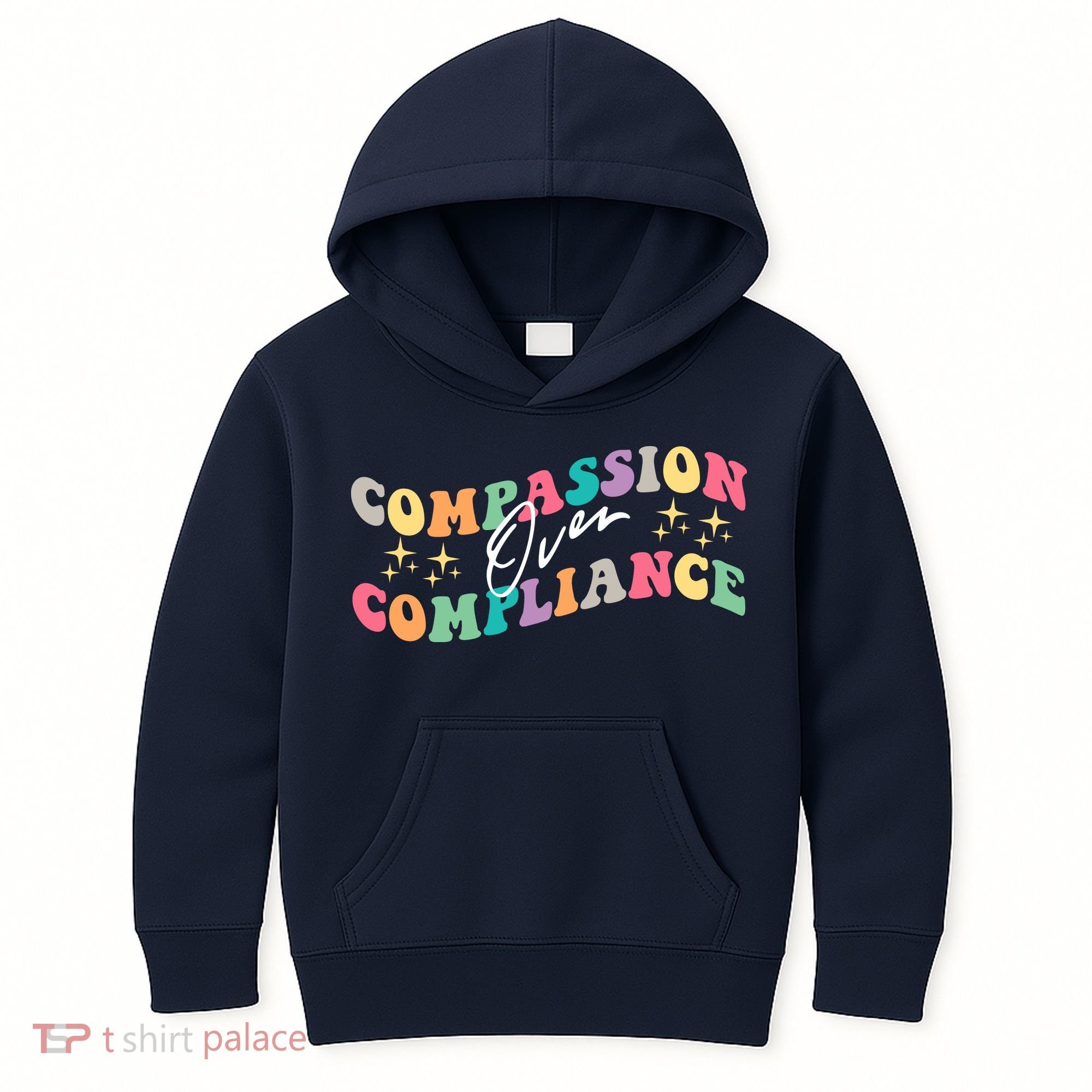 Groovy Compassion Over Compliance ABA Therapy BCBA Therapist Kids Hoodie
