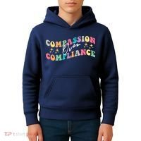 Groovy Compassion Over Compliance ABA Therapy BCBA Therapist Kids Hoodie thumb 4