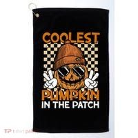 Groovy Coolest Pumpkin In The Patch Halloween Gift Golf Towel thumb 0