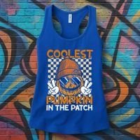 Groovy Coolest Pumpkin In The Patch Halloween Gift Women's Tank Top thumb 3