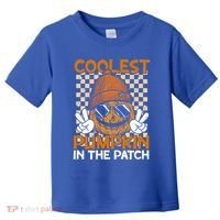 Groovy Coolest Pumpkin In The Patch Halloween Gift Toddler T-Shirt thumb 0