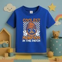 Groovy Coolest Pumpkin In The Patch Halloween Gift Toddler T-Shirt thumb 3