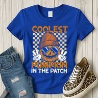 Groovy Coolest Pumpkin In The Patch Halloween Gift Women's T-Shirt thumb 3