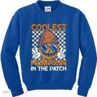 Groovy Coolest Pumpkin In The Patch Halloween Gift Kids Sweatshirt thumb 0