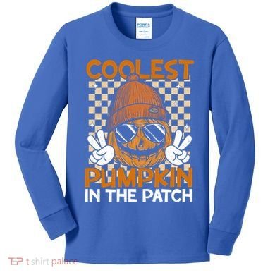 Groovy Coolest Pumpkin In The Patch Halloween Gift Kids Long Sleeve Shirt