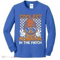 Groovy Coolest Pumpkin In The Patch Halloween Gift Kids Long Sleeve Shirt thumb 0