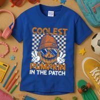 Groovy Coolest Pumpkin In The Patch Halloween Gift Kids T-Shirt thumb 3