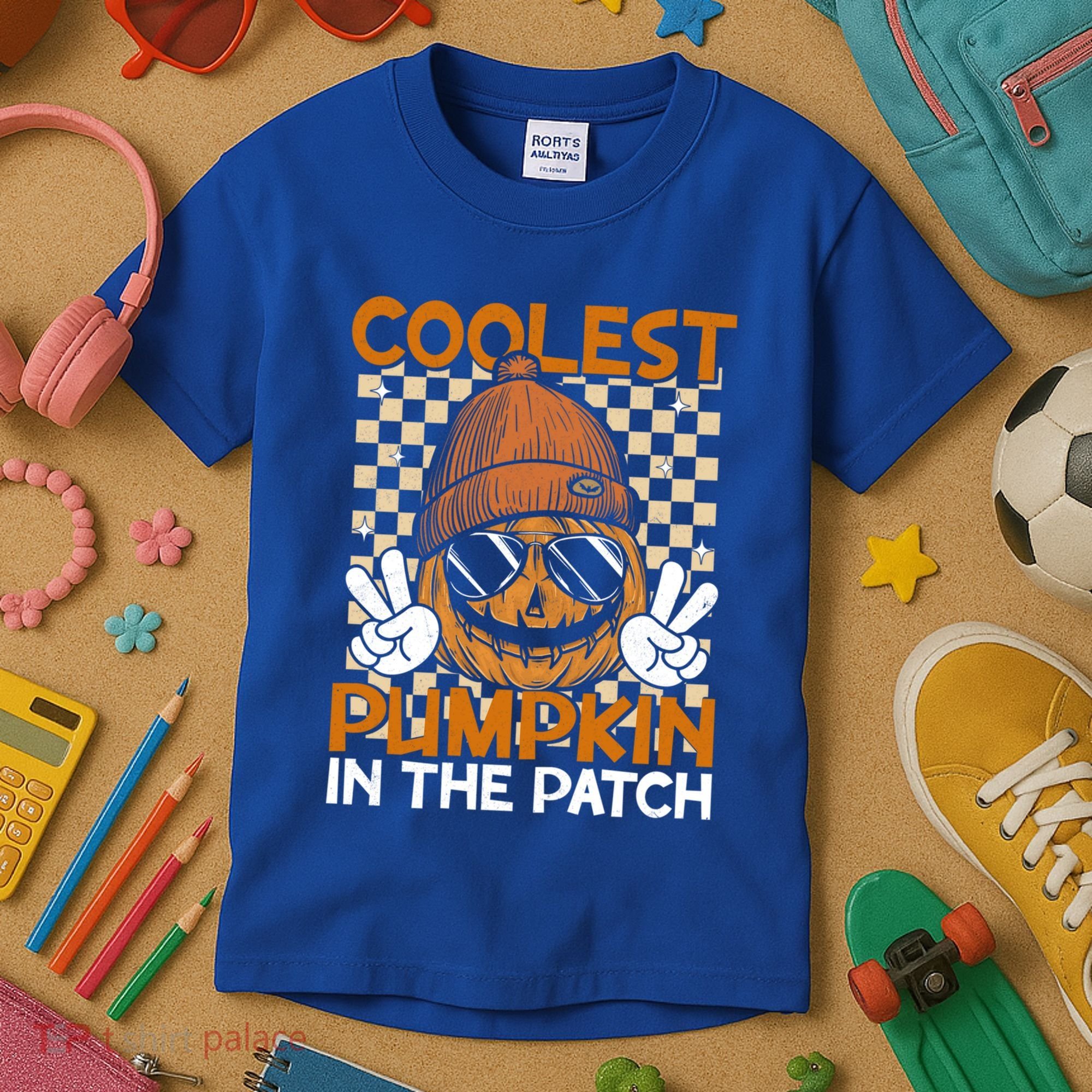 Groovy Coolest Pumpkin In The Patch Halloween Gift Kids T-Shirt