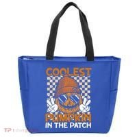 Groovy Coolest Pumpkin In The Patch Halloween Gift Tote Bag thumb 0