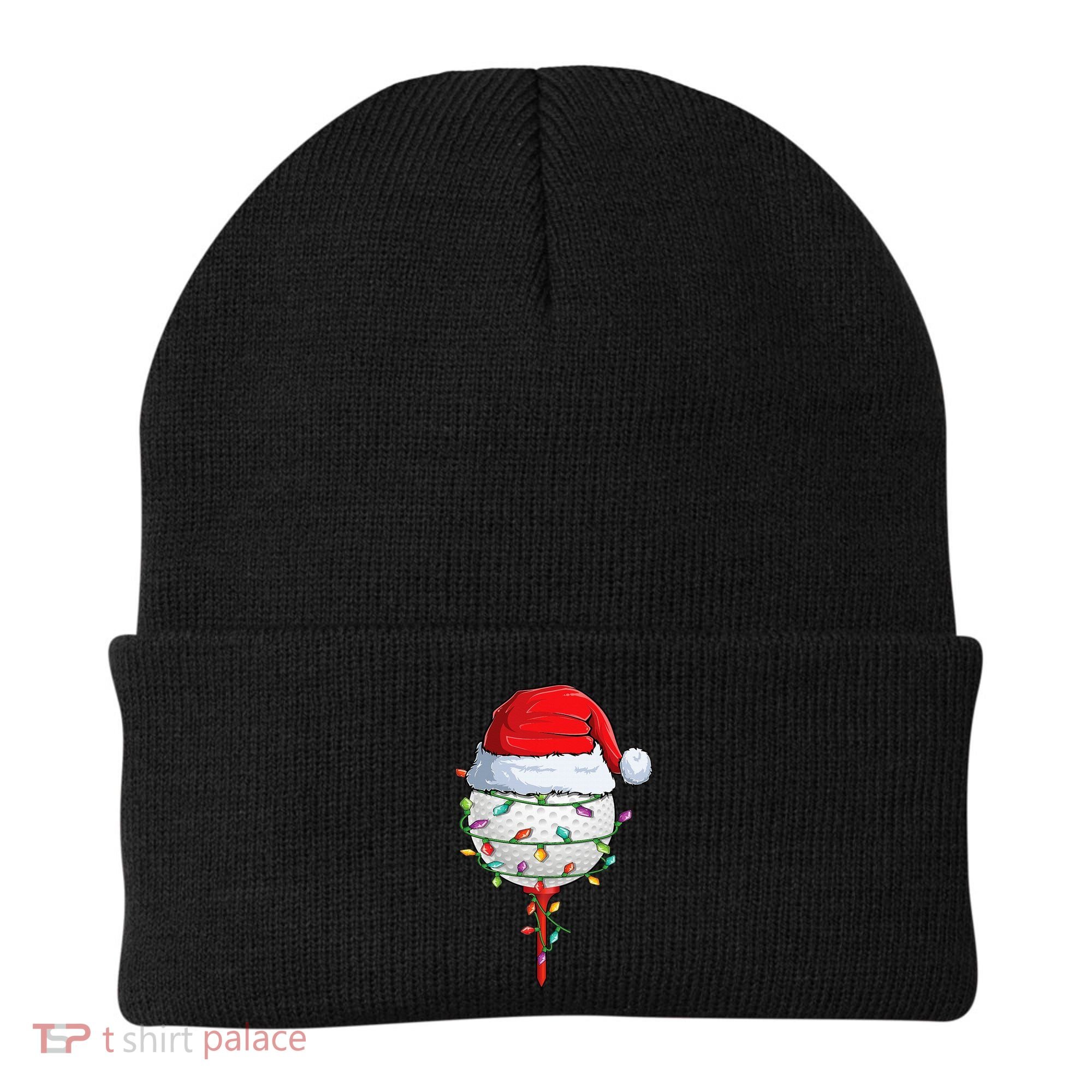 Golfing Christmas Pajama Funny Holiday Santa Hat Beanie