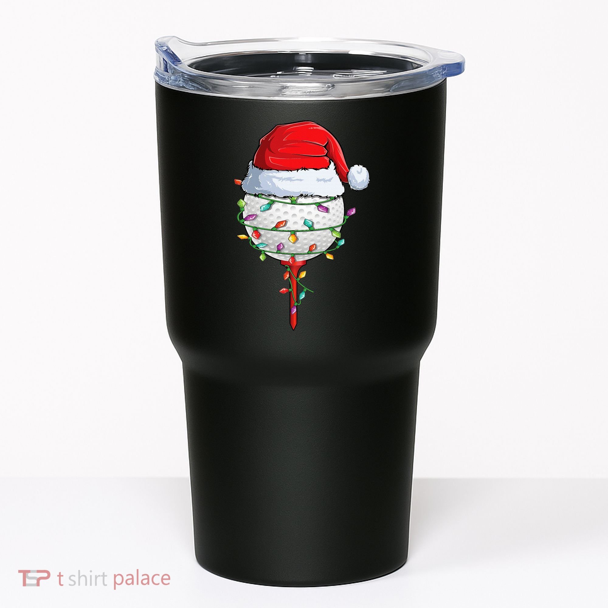 Golfing Christmas Pajama Funny Holiday Santa Hat Tumbler
