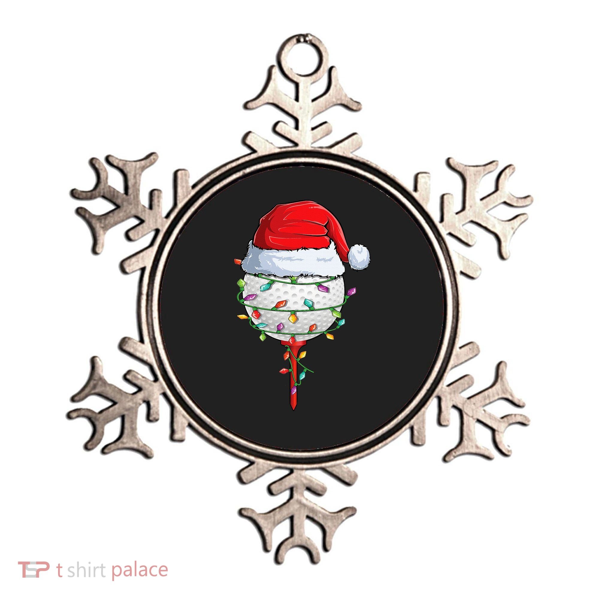 Golfing Christmas Pajama Funny Holiday Santa Hat Ornament